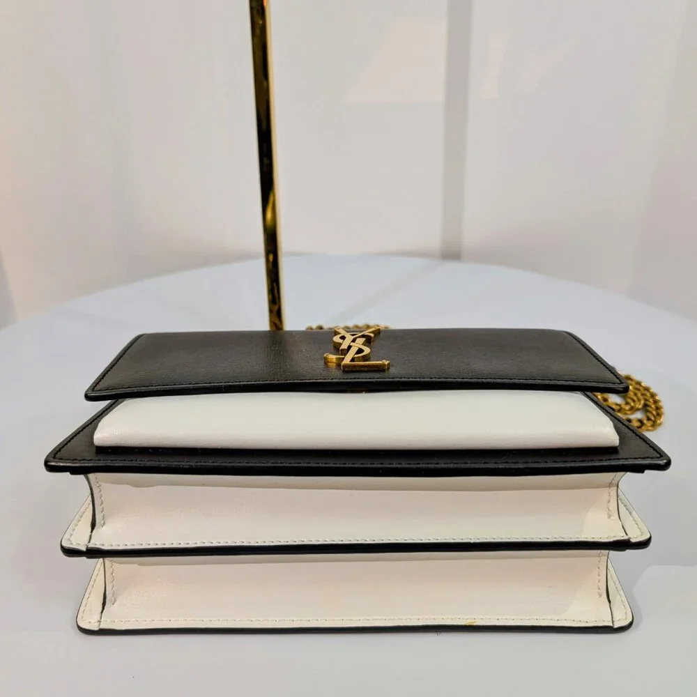 Yves Saint Laurent Sunset Black and White Shoulder Bag - Picture 11 of 16